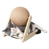 Juguete Para Gatos Rascador De Sisal Y Madera Estable Triangular Durable Juguete De Rascado Para Interior Con Soporte Rotativo - details 0