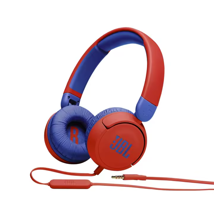 JBL JBL JR310RD Auriculares Diadema niño/a con Micrófono integrado, Plegable, Cable conector 3,5 mm., de 20-20Hz 32 Ohms, color Rojo y Azul - 1