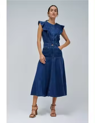 Vestido midi Salsa lightdenim - 1