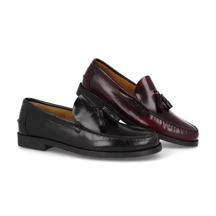 Mº14029 - DJ SANTA ZAPATO CABALLERO PIEL    COLORES : NEGRO , BURDEOS   TALLAS: 39 AL 46  CORTE EXTERIOR: PIEL FLORENTIK  FORRO INTERIOR: PIEL   PLANTILLA: PIEL   ALTURA TACÓN / CUÑA : 2,5 CM.  PISO : SINTETICO / GOMA - 1