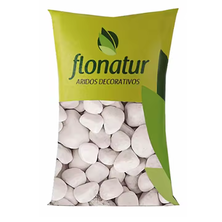 Canto rodado 20/40 marmolina blanca. Flonatur. - 1