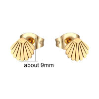 Pendientes Concha Maravilla Natural - Acero Inoxidable Resistente Al Agua - Pack 2 Unidades - details 0