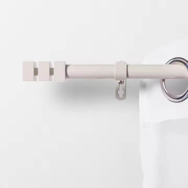 Barra Cortina Emma Blanco LlarTextil - Extensible con Soportes y Ganchos Incluidos - Diseño Moderno y Elegante - 1