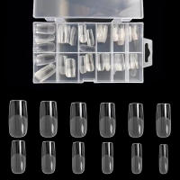 Tiras De Uñas Cuadradas 120 Pcs Cubierta Completa Artificial Gel Suave Transparente En 12 Tamaños Para Extensión De Uñas Falsas - details 0