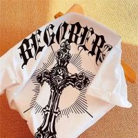 Camiseta Oversize Retro Hip Hop Para Hombres Y Mujeres Estampado Cruz Harajuku Estilo Y2K Moda Callejera Transpirable Ligera Secado Rápido Protección Solar Sostenible Sin Pliegues Talla Grande - details 0