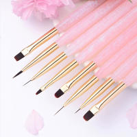 Set De Pinceles Para Uñas Rosa 8 Estilos Línea De Arte Pincel Delgado Para Acrílico Y Gel UV Herramientas De Manicura - details 4