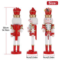 2Pcs Soldado De Navidad Nutcracker De 38CM Adorno De Escritorio Serie De Caramelo Artesanal De Madera Regalo De Navidad Decoración Para El Hogar - details 2