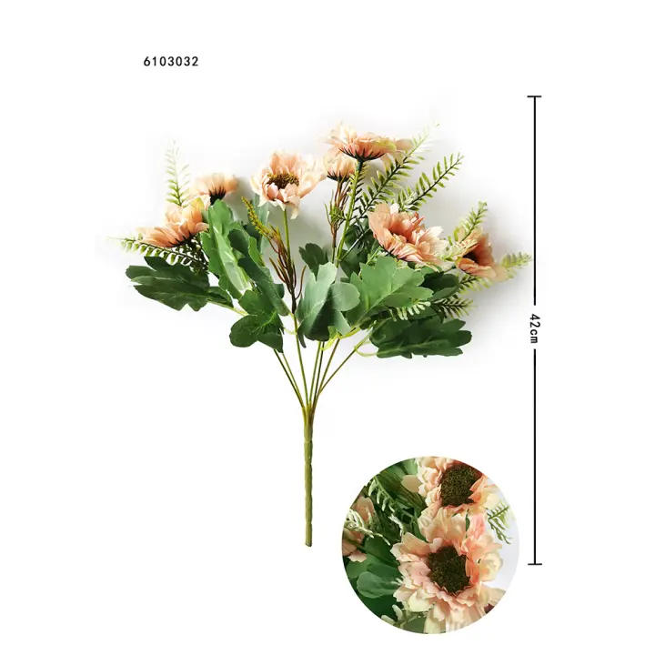 Poenia Arte Floral - Flores y Plantas Artificiales - Ramo de Flores de Girasol Artificial 42cm - 3 Piezas - 1