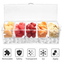 Servidor De Condimentos Frío Con 5 Compartimentos Desmontables Bandeja Transparente De Seguridad Alimentaria Grado PS Moderno - details 5