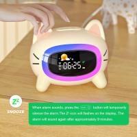 Reloj con Luz Nocturna para dormitorio, Reloj despertador para Gatos con entrenamiento del Sueño - details 3