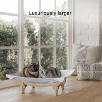 Cama Colgante Para Gatos Con Marco De Madera Cama Elevada Para Perros Pequeños Y Gatos Domésticos Interior Soporte Estable Para Dormir Muebles - details 2
