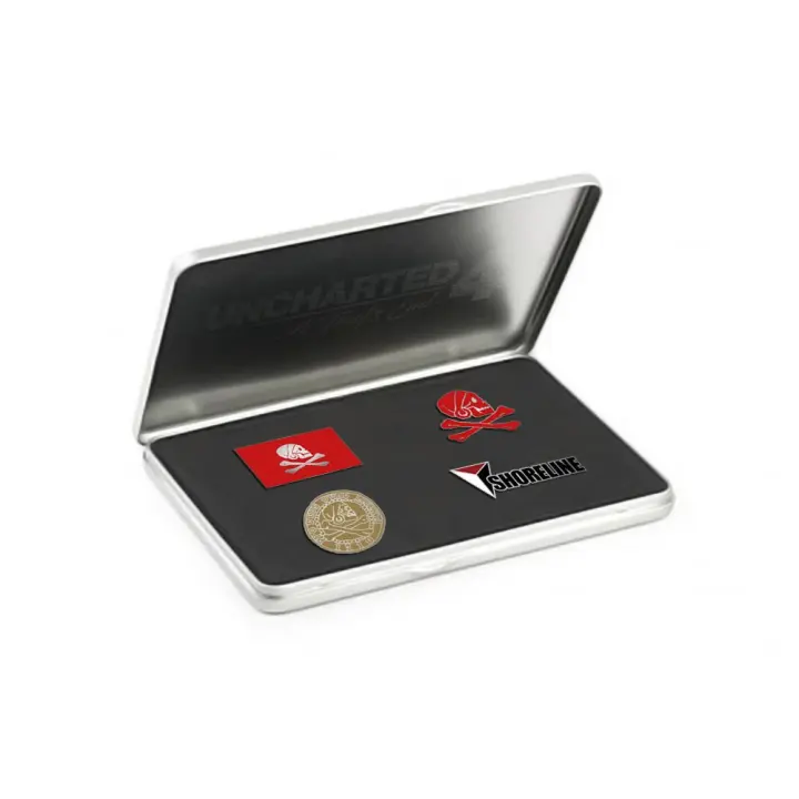 Gaya Entertainment Set de Pins Uncharted 4 - Merchandising Oficial - Juego con 4 Pines - Tamaño 1.2 In - Material de Metal - 1