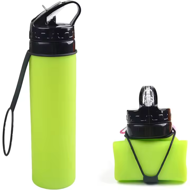 600ml Silicone Travel Water Bottle, Reusable Water Bottles For School, Collapsible Water Bottles for Traveling, Foldable Sports Water Bottle Squeeze, Travel Essentials - 1