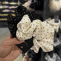Accesorios De Pelo Coreanos Con Polka Dots Negro Y Blanco Granadilla Banda Elástica De Satén Para Coletas Estilo Adulto - details 3