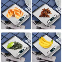 Báscula De Cocina Digital Con Pantalla LED 5Kg/1G Panel De Acero Inoxidizable Escalas Electrónicas Para Alimentaciones Y Joyas De Hornear Para El Hogar - details 3