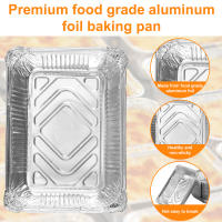 50Pcs Bandejas De Aluminio No Adhesivas De 1100ml Bandejas De Hornear Reutilizables Contenedores De Alimentos De Grado Alimenticio - details 6