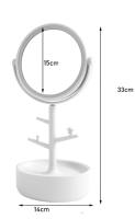 Espejo Joyero con LED Rosa: Iluminación Ajustable, Rotación 360° y Diseño Portátil - Organizador de Joyas Integrado - Ideal para Maquillaje y Belleza - details 1