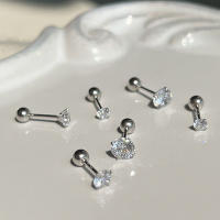 Pendientes De Crystals Zirconia Para Mujer 1Pareja De Estilo Helix Y Bone Nail Piercing En Acero Inoxidable Joyería De Regalo - details 0