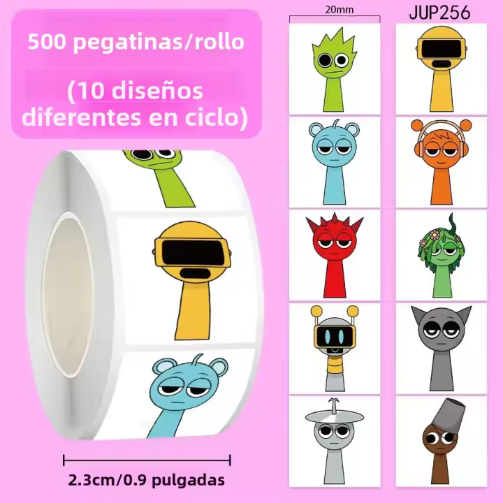 Nuevos Pegatinas De Dibujos Animados Rhythm Box 500PCS 10 Patrones Lindos Para DIY Laptop Scrapbook Y Regalos Para Fans - 1