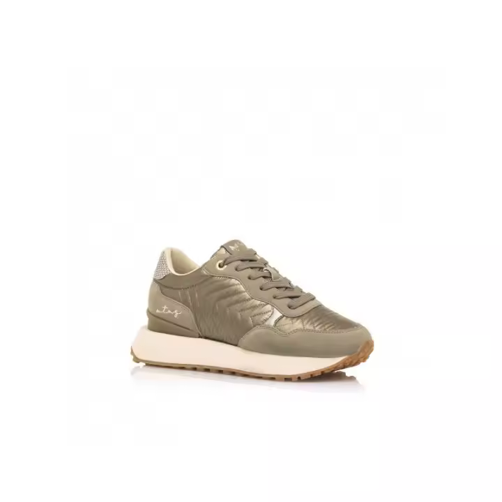 MUSTANG Deportiva de mujer 60277 Golden . Deportivas de mujer en dorado oscuro con diferentes texturas, suela de goma plantilla foam - 1