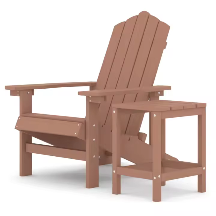 vidaXL Silla de jardín Adirondack con mesa HDPE Armario + mesa - 1