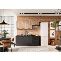 Muebles Cocina completa 200 cms color Gris Grafito y Roble con modulo Horno ref-40b - details 0