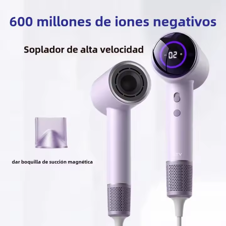 Secador De Pelo De Alta Velocidad 1600W Con Pantalla LED Y Boquilla Eléctrica Regalo Para Cabello Potente Y Con Anión - 1