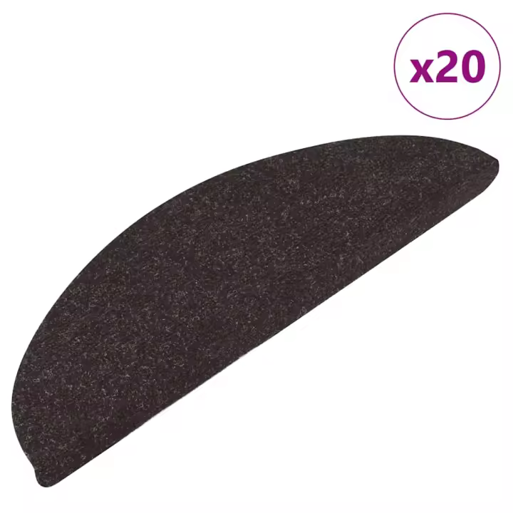 vidaXL Alfombrilla autoadhesiva escalera 20 uds negro 56x17x3 cm - 1