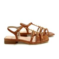 DANSI_ SANDALIAS ROMANAS PLANAS EN PIEL CUERO CON TACHAS - details 2
