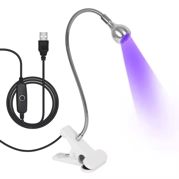 Lámparas LED de uñas de 3 W, lámpara flexible de cuello de cisne, secado rápido, secado rápido, lámpara de secado de esmalte de gel, luz de curado de enchufe portátil, luz de curación flash - 1