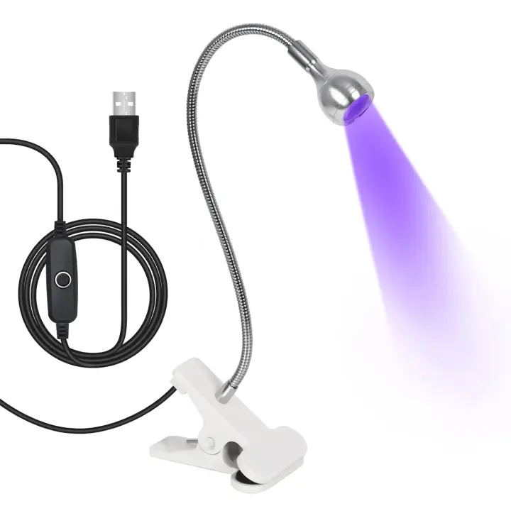 Lámparas LED de uñas de 3 W, lámpara flexible de cuello de cisne, secado rápido, secado rápido, lámpara de secado de esmalte de gel, luz de curado de enchufe portátil, luz de curación flash - 1
