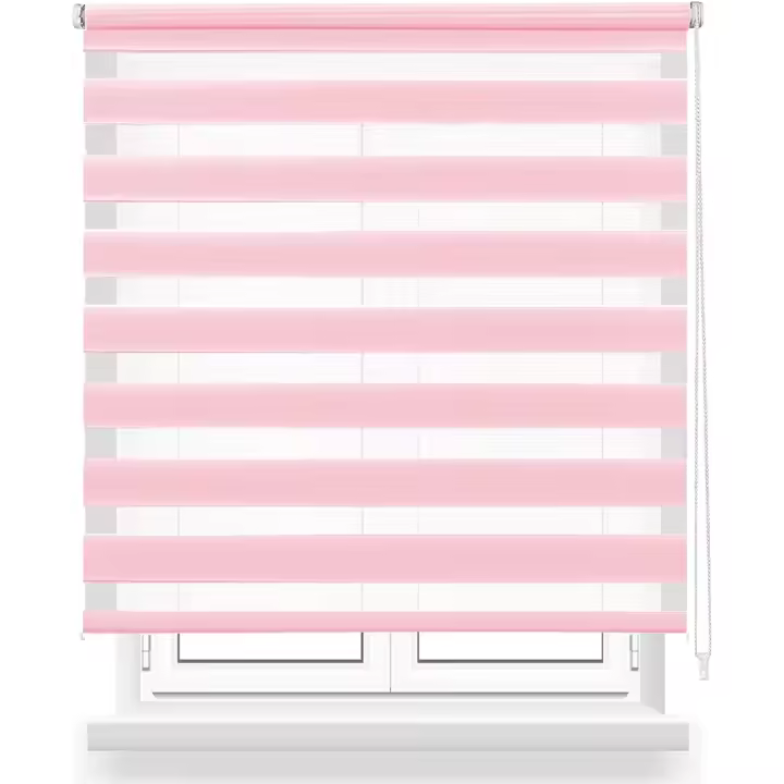 Estor enrollable de doble capa Noche y Día,disponible en varios colores Blanco,gris,rosa,negro.DIsponible en varias medidas 160x180cm，140x180cm,120x180cm,100 x 180 cm,80x180cm - 1