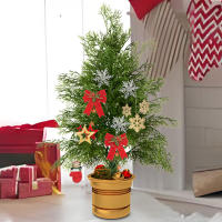 Árbol De Pino Artificial De Navidad 40-50cm Ramas De Ciprés Para Decoración De Jardín Y Hogar Planta De Xmas Para Fiesta De Año Nuevo Y Porche - details 0