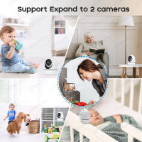 Monitor De Bebé Con Cámara De Vigilancia 720P 5 Pulgadas Pantalla Tamaño Video Intercomunicador De Dos Vías Visión Nocturna Automática Pánico Tilt Zoom - details 16