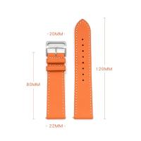 Correa De Reloj Retro De Cuero Genuino Naranja Verde Universal Para Hombres Y Mujeres Con Cierre Rápido Reemplazable 18/20/22mm Ancho Para Relojes Tradicionales - details 7