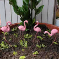 4pcs Decoraciones De Pato De Resina Rosa Para Jardín Patio Piscina Juego De Micro- Paisaje Mesa De Arena Exterior - details 7