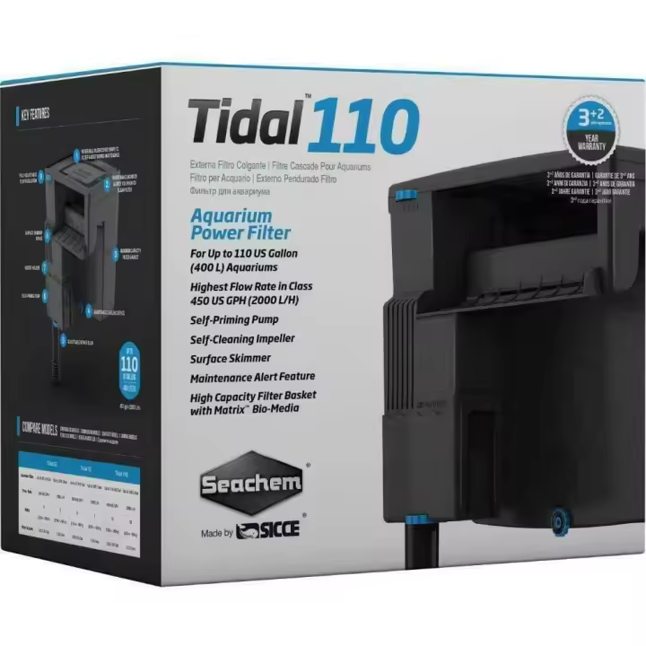 Seachem Tidal 110 - Filtro de Mochila para Acuarios - 1