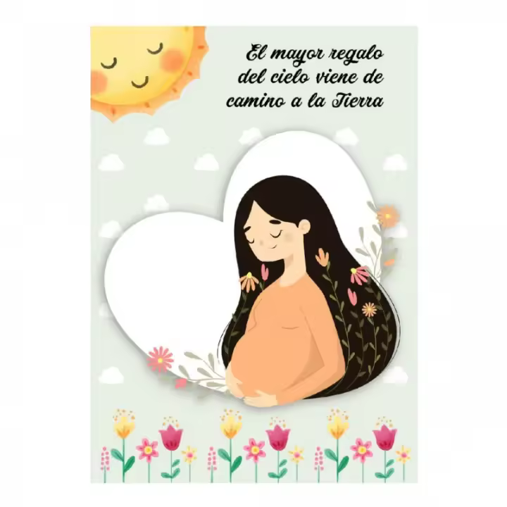 Tarjeta nacimiento felicitación embarazada bebe 15x23cm - 1