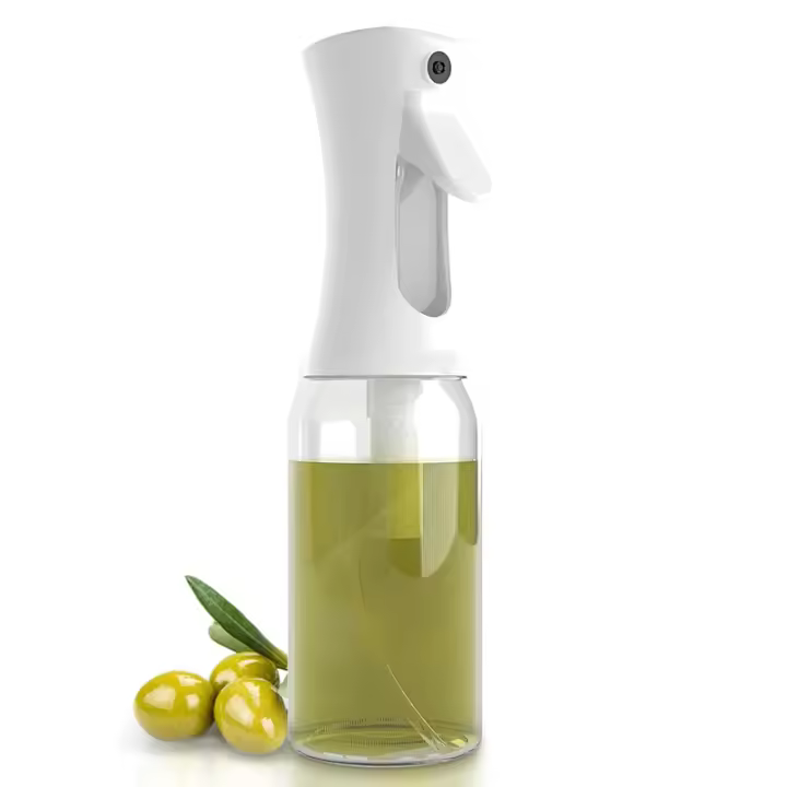 Pulverizador de agua para freidora de aire y Cocina Premium, 300 ml, spray de Cocina antigoteo, dispensador de cinturón de Acero de Vidrio, accesorios para freidora Free (Blanco) - 1