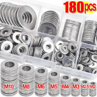 Juego De 180 Piezas De Anillas Planas Y Anillos De Acero Inoxidable Para Fijación De Componentes Kit De Guarniciones M2-M10 Para DIY De Madera - details 0