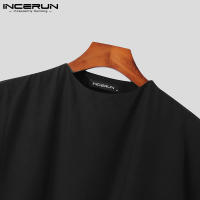 Nueva Conjunto De Ropa Para Hombres Estilo Musulmán Con Mangas Bajadas Pliegues Cuello Medio Media Longitud Pantalones Sueltos 2 Piezas Tallas S-5XL INCERUN 2024 - details 19