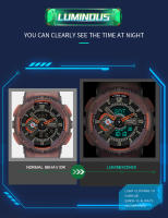 Reloj Deportivo Para Hombre SNADA 2025 Resistente Al Agua Con Pantalla Dual Fluorescente Y Cuarzo Digital Resina Correa Bucle Estilo Sport - details 7