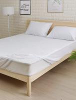 Sabanas Bajeras Ajustables con Goma elastica, ALGODON 100% de alta calidad ,Sabana suave para la cama de 90cm,105cm,135cm,150cm, Protector algodon colchon ,Ropa de cama, Fabricado en UE, color Blanco - details 2