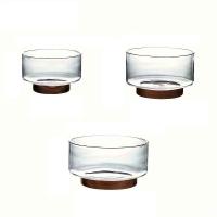 Bol De Frutas De Vidrio Creativo Con Base De Madera Para Ensalada Snacks Popcorn Nueces Contenedor De Almacenamiento Para Hogar Navidad - details 3