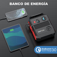 BRPOM  Arrancador de Coches con Compresor de Aire , 12V Arrancador de Baterias de Coches Inflador Rápido, Banco de Energía con LED/LCD - details 15