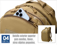 Mochila Táctica Militar Negro 35L para Actividades al Aire Libre - Ideal para Ciclismo, Montaña, Senderismo, Camping y Trekking - Unisex - details 4
