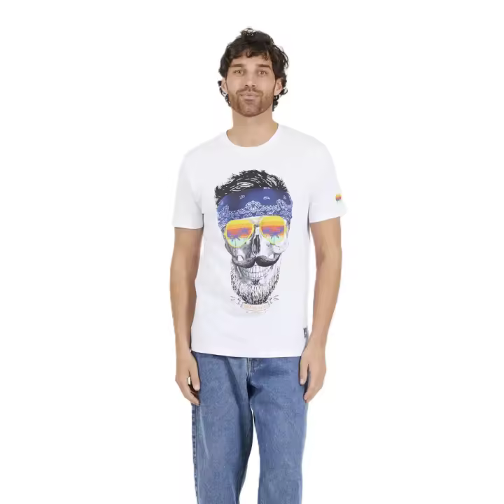 Camiseta Calavera Brave Soul 149DAVEW Blanco (White) - 1