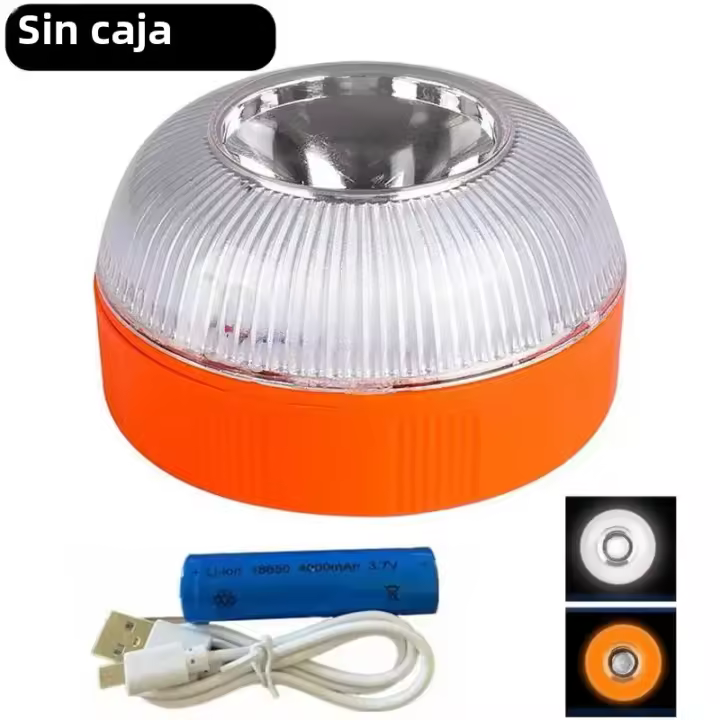 Luz De Emergencia Recargable V16 Homologada Por DGT Con Inducción Magnética Luz Estroboscópica Para Coche Nuevo - 1