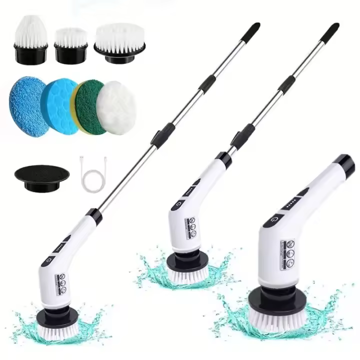 Limpieza Eléctrica Con Cepillo Rotatorio Para Piso Set De 1 Con 7 Cabezas De Cepillo Interchangeables Escobilla Eléctrica Wireless Para Limpieza Doméstica - 1