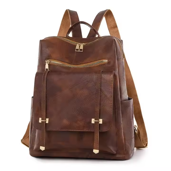 MoChila Vintage Para Mujer Gran Capacidad De Cuero Para Comunicación Diario Y Viajes Mochila De - 1